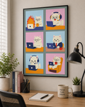 Work From Home Kitty Poster - 18" x 24"