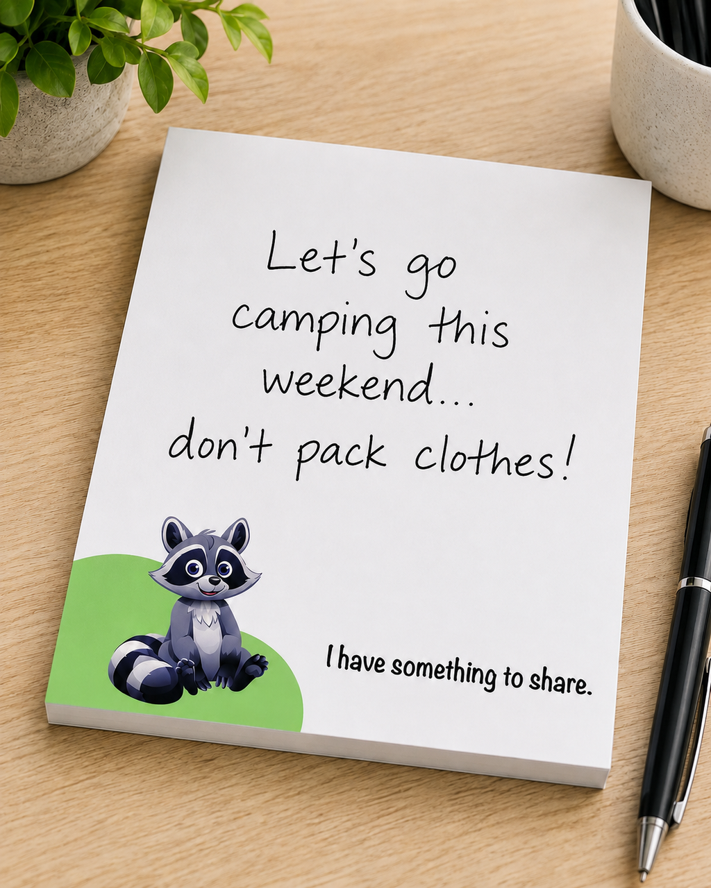 Raccoon Notepad - I have Something to Share - Set of 4