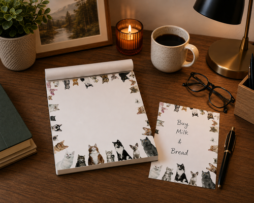4 x 4 All Kitties Note Pad    Set of 4
