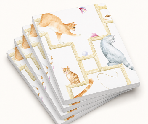 Kitty Tower 4" x 5" Notepad - Set of 4